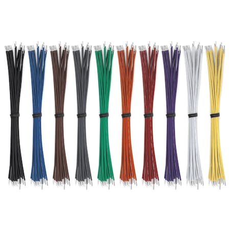 UL1015 20 AWG Stranded Topcoat Hook Up Wire Kit, 600V, 0099 Dia, 100 Ft Length Each, 10 Colors
